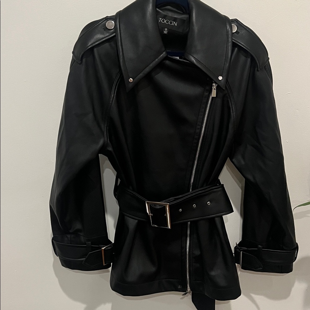 BRANDO BELTED BIKER JACKET - Picture 3 of 15